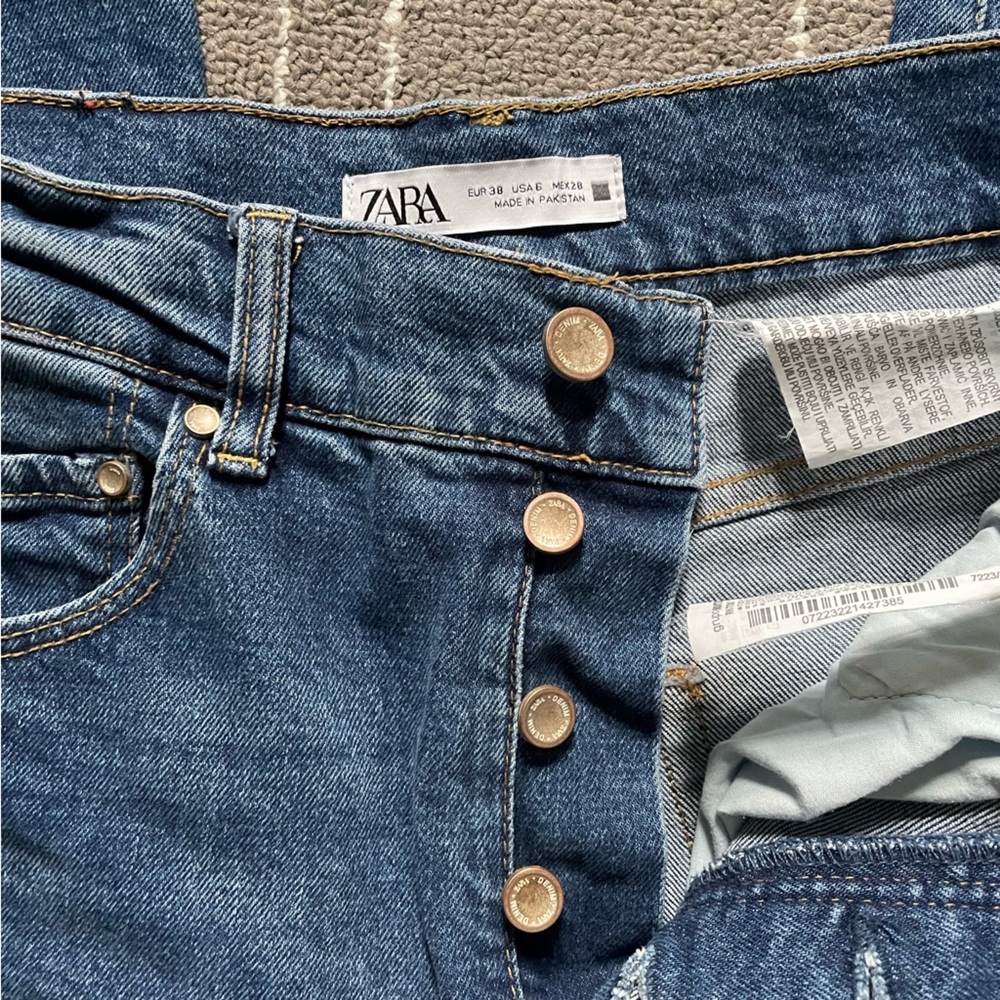 ZARA HIGH RISE VINTAGE SLIM JEANS Mid-Blue - Picture 11 of 11
